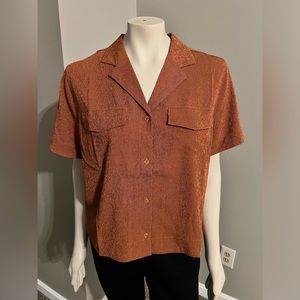 Athleta Echo Top Button Down Short Sleeve Quick Dry Breathable NWT Blouse